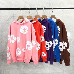 USA Autumn Winter Men Cotton Foamy Puff Print Tracksuit Set Hooded Sweatshirt Sports Pants Hoodie joggers byxor Passar Casual Flower Unisex Wear 24SS 8 Jan