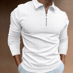 Moda masculina manga longa tshirt lapela verão 3d camisa casual diário camisa polo roupas 240108