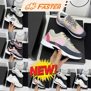 chan Designers sneaker Casual Running Shoes 2024 New Thick Sole Fashion Color blocking Round Head Lace up Heightening Versatile Anti slip Trendy