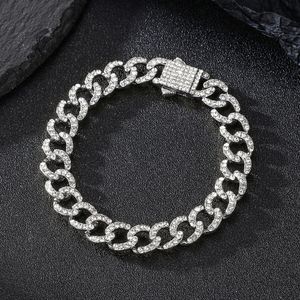 Hiphop Moissanite Diamond Bangle 팔찌 100% Real 925 여자를위한 스털링 실버 웨딩 팔찌 남성 파티 웰리 선물