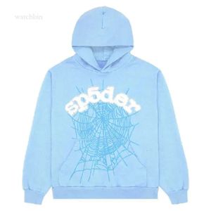 Męskie bluzy bluzy 2023 NOWOŚĆ Blue Blue Sp5der Mężczyzn Kobiety 1 Hip Hop Young Thug Spider Hoodie World Wide 555555 Bluzki Drukuj