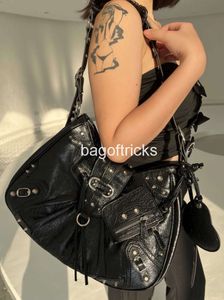 Borsa da moto Totes Y2K nuovissima borsa a tracolla moda gotica nera 2024 per donna di alta qualità di grandi dimensioni