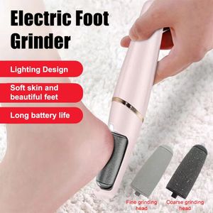 Electric Foot File Grinder Set Dead Skin Dry Callus Remover Rechargeble Roller Feet Pedicure Tool med 2 avtagbara rullhuvuden 240106