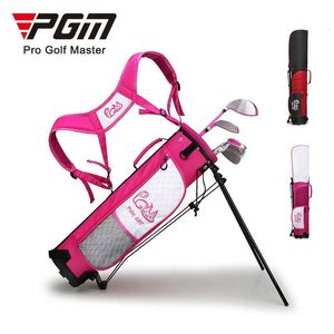 PGM 3-12 Ålder Barn Golfväska pojkar flickor Bracket Gun Bag Portable Double Shoulder Strap Ryggsäck kan hålla 5-7 klubbar QB052 240108