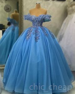 Dresses 2023 April Aso Ebi Sequined Lace Quinceanera Dresses Sheer Neck Ball Gown Crystals Prom Evening Party Pageant Birthday Gowns Dress
