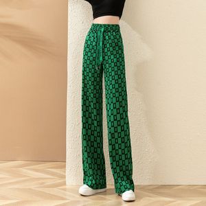 women casual Pants spring Summer Ladies High Waist Slim Fit Belly Bell-bottom Trousers Shows Legs Long Fitness Net Red Fashion Wide leg pants Asian size S-4XL