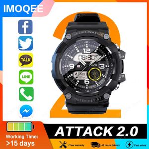 Watches 2022 New Lokmat Attack 2 Sport Smart Watch IP68 Waterproof Fitness Tracker Pedometer Calorie Smartwatch för män och kvinnor