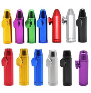 Bullet Rocket Shaped Snuff Snorter Sniff Dispenser Aluminium Metal Nasal Endable For Tobacco Cigarette Smoking Pipe Tobacco2585235