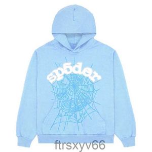 Mens Hoodies Moletons Novo Céu Azul Sp5der Hoodie Homens Mulheres 1 Hip Hop Young Thug Spider World Wide 555555 Impressão Pulôver Hoody Light G2RL 7ZM3