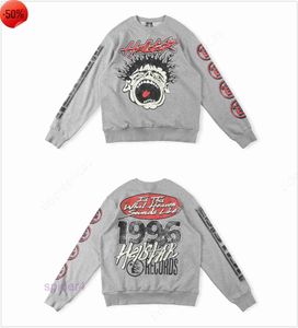 Hellstar Sport Men and Women Designer Hoodie Long Sleeve Pants Pullover Street Hip Hop Retro Alphabet Print High Grey Blue Red White Hell Star Hoodies Q8 39Z0