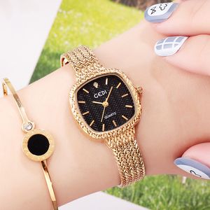 Women's high quality luxury fashion compact wheaten stainless steel mesh with waterproof quartz watch