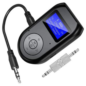 Anslutningar 4in1 Bluetooth -sändarmottagare, Låg latens trådlös Bluetooth 5.0 Audio Aux Adapter för bil/hemmasystem