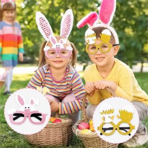 2023 Occhiali di Pasqua per adulti Bambini Bambini Decorazione del partito Fotografia Puntelli Pollo Coniglio Colore Uovo Occhiali T16X5W0 ZZ