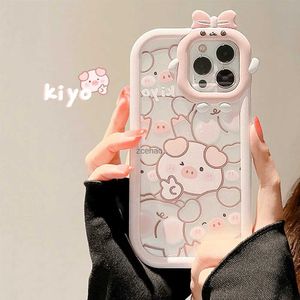 Mobiltelefonfodral Cartoon Pig Duck Case för iPhone 14 Pro Max Clear Cover iPhone 11 12 13 Pro Max X XR XS Max 7 8 14 6 6s Plus SE 2020 2022 CoverL240105