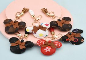 Pu läder favorit mus tecknad kawaii nyckelchain söt väska pendel mode par Tillbehör Personlighetsbil Plush Keychain4283554