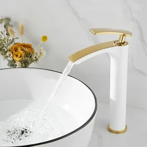 Bathroom Sink Faucets Basin Faucet Gold Black White Chrome Single Handle Brass Tap Deck Mounted Cold And Water Mixer