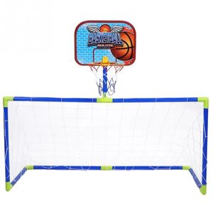 Balls Kids Basketball Set Indoor Outdoor Plastic Mini Basketball Hoop Soccer System Backboard Football Guard Balls Kit Children Toy