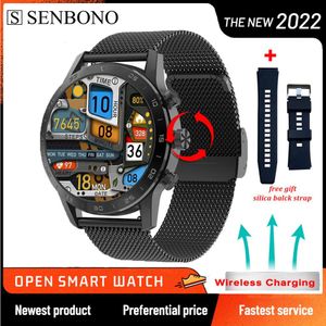 Zegarki Senbono KK70 Smart Watch Mężczyźni 454*454 HD duży ekran Bluetooth Call IP68 Wodoodporny bezprzewodowy ładowanie EKG Sport Smartwatch Women