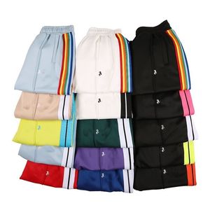 Designer mens calças mulheres impressas moda estilo calças casuais mens arco-íris pal jogging listrado anjo esportes confortáveis respiráveis calças casuais