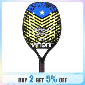 Ianoni Beach Tennis Racketcarbon Fiber Grit Face With Eva Memory Foam Core 240108