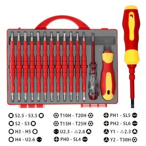 Yalıtımlı tornavida seti hassas manyetik oluklu torx bitleri elektrikçi el alet kiti vidalı tiyatro onarımı 240108