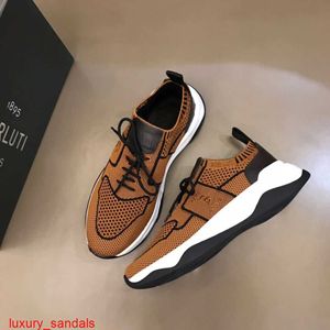 Leather Sneaker BERLUTI Casual Shoes Berluti Mens New Shadow Knitted Fabric Sneakers Lightweight and Breathable Running Shoes 2024 Springsummer Mens Shoe Tre HB7Y