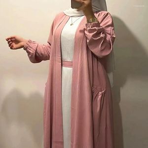 Kadın Ramazan Eid Abaya Dubai Mütevazı Elbise Müslüman Moda Kimono İslami Femme Kaftan Robe Türkiye Gümrük