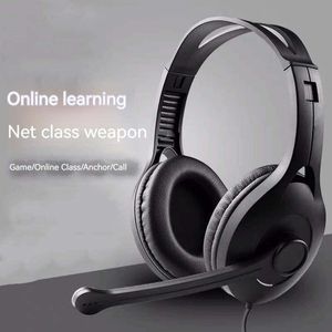 Headset Wired Desktop Computer Single Plug Notebook Network Class Gaming Headset E-Sports PUBG 3,5 mm Hörlurar dubbla