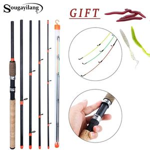 Sougayilang Feeder Fishing Rod 30-120 Lure Weight 6 Section Carbon Fiber Fishing Rod Spinning Travel Rod Carp Fishing Tackle 240108