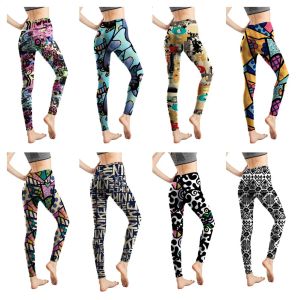 Doiaeskv Kobiety legginsy kolorowe cyfrowe druk cyfrowy seksowne legginsy odcinek trening push up spodnie fitness spodni noga