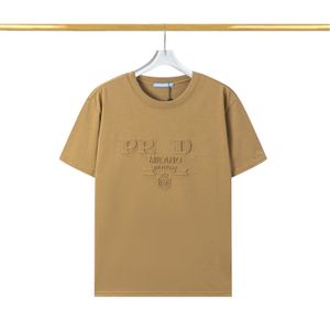 2024 nova camiseta masculina moda nova marca de verão triângulo padrão algodão impresso letras homens e mulheres casais gola redonda toda camiseta de manga curta