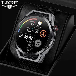 Часы LIGE Music Call Smart Watch Поддержка NFC Smartwatch Мужские наручные часы с Bluetooth-ответом для Xiaomi Новые цифровые часы с кровяным давлением