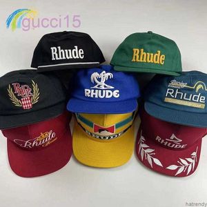 Boll Caps Classic Rhude Baseball Cap Men Women 1 Quality Green Red Yellow Blue Black Justerable Hat Rh9w Idvo