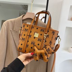 Nuove borse di marca firmate da donna Borsa tote stile moda Ins Borsa a secchiello stampata retrò con tracolla portatile a spalla singola