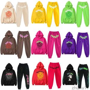 Spårar Sweatshirts Mens Y2K SP5DER 555555 Sweater Hoodie Set Women Pullover Hoodies Tracksuit Hip Hop Singer Spider Web Printed Sports Sweatshir X8Y4