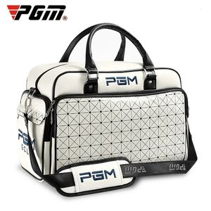 PGM golfpåsar stor kapacitet läder golfkläder väskor vattentäta golfskor väska dubbla lager sporthandväskor ywb016 240108