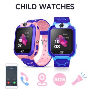 Zegarki dla dzieci inteligentne zegarek SOS Telefon Waterproof Waterproof Card Latarka Lokalizacja Prezent Voice dla chłopców i dziewcząt smartwatch dla dzieci