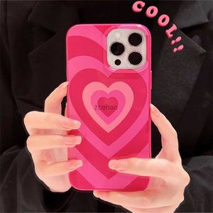 Custodie per telefoni cellulari Custodia per cellulare con gradiente rosa dolce amore cuore per iPhone 11 Custodia per iPhone 13 12 15 14 Pro XS Max X XR 7 8 Plus SE 2022 Cover morbidaL240105