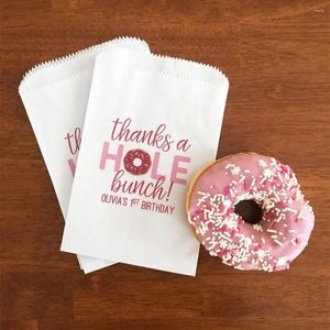 Sacos para lembrancinhas de festa de donuts para embrulho de presente - Saco de presente de aniversário de donuts para meninas com tema de bebê