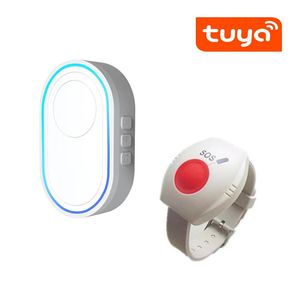 Maskiner Tuya WiFi SOS Äldre vård Alarm System Emergency Panik Knappklocka Armband