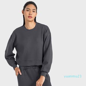 LL Softstream Loose Yoga Suit Women's Running Fiess Hoodie Autumn och Winter Long-ärmad topp Sweatpants Two-Piece Set