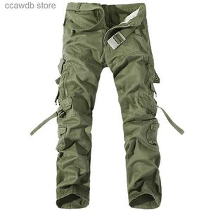 Herrenhosen, Herren-Cargohosen, lässige Baumwollhosen, solide Herren-Militärhosen, Overalls, mehrere Taschen, Dekoration, Übergröße, ohne Gürtel, T240108