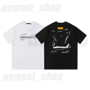 디자이너 남성 티셔츠 여름 티셔츠 고급 지오메트리 클래식 편지 파리 Tshirts 간단한 의류 캐주얼 면화 오버 사이즈 티 탑