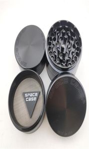 BLACK SILVER Space Case Grinders 63mm 4 Layers Herb Grinder with Triangle Scraper Aluminium Alloy Grinders VS Zinc Alloy Grinder O8362078