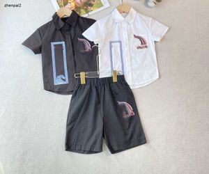 Luxury baby Tracksuit kids Short sleeved summer suit Size 100-150 Cute Horse Pattern Print short sleeved shirt and shorts Jan10