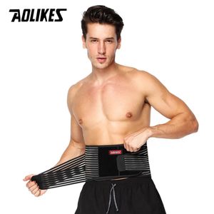 AOLIKES Black Waist Support Brace Belt Lumbar Lower Waist Double Adjustable Back Belt For Pain Relief Gym Sports Accessories 240108