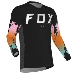 Mäns T-shirts Snabbtorkning Top Mountain Bike Långärmlig hastighet Sänker Foxx Cup Motorcykel Ridningshastighet Sänkande kostym