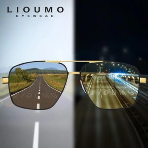 Солнцезащитные очки Lioumo, квадратные мужские солнцезащитные очки высокого качества, поляризационные фотохромные очки, женские дневные очки ночного видения Uv400 Zonnebril Heren
