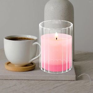 Candle Holders Glass Cover Holder Sleeve Shade Open Flame Cylinder