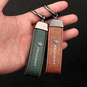 Key Rings Leather Keychain Degree RotatHorseshoe Buckle Fine Key Rfor Peugeot 407 3008 307 308 206 508 208 207106 301 408 5008 J240108